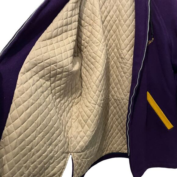 1989 Monroe Flag Twirler Varsity Letterman Jacket Tracy Purple Gold Size L XL - Picture 14 of 16